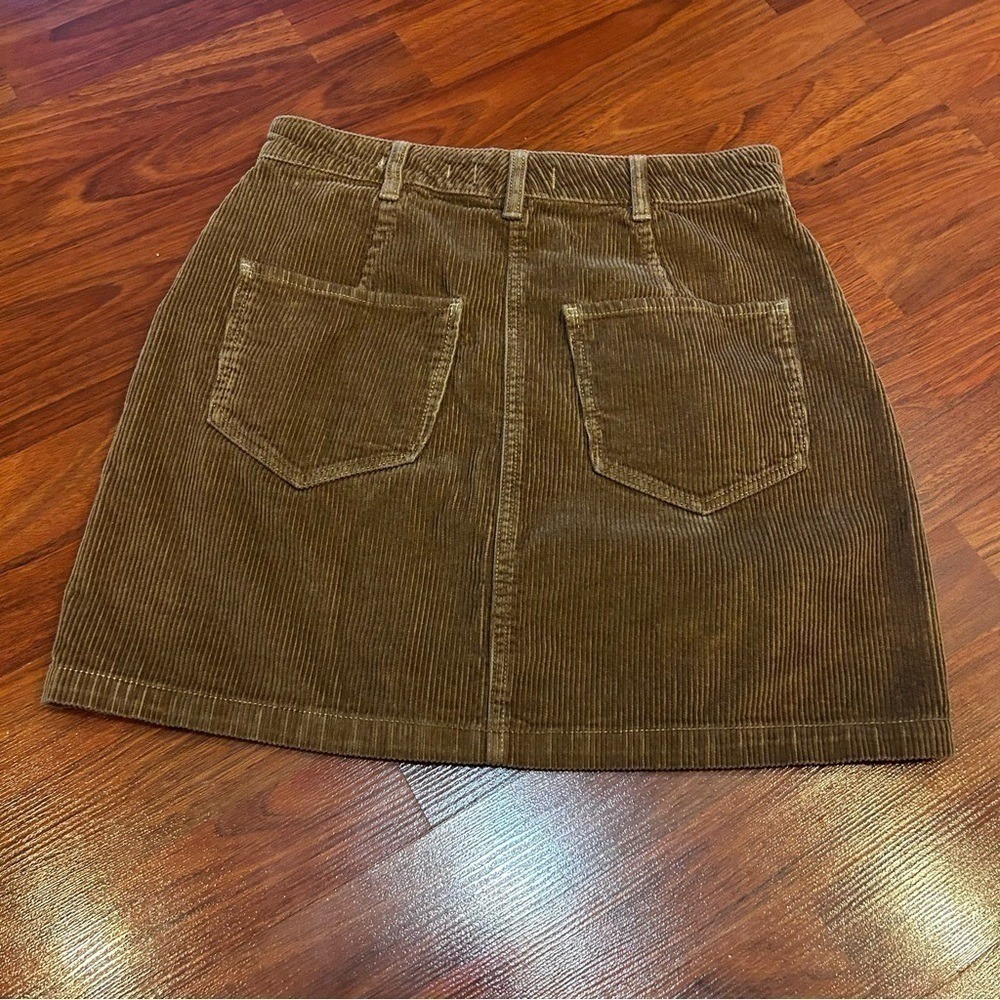 Hollister High-Rise Brown Corduroy Mini Skirt Size 7 Cotton 4-Pocket - Picture 3 of 6